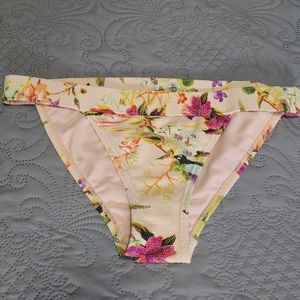 Cabana del Sol Floral Pink Bikini Bottom Small